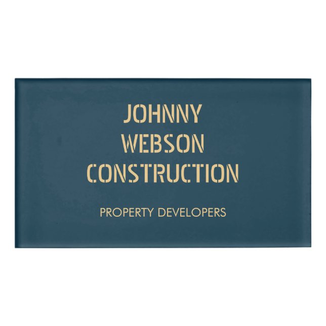 Badge D'identification Empreinte dorée tendue bleu (Devant)