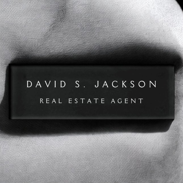 Badge D'identification Entreprise noire moderne professionnelle (Créateur téléchargé)