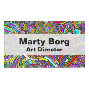 Badge D'identification Esquisse Imaginaire Art - Fleurs Abstraites 1