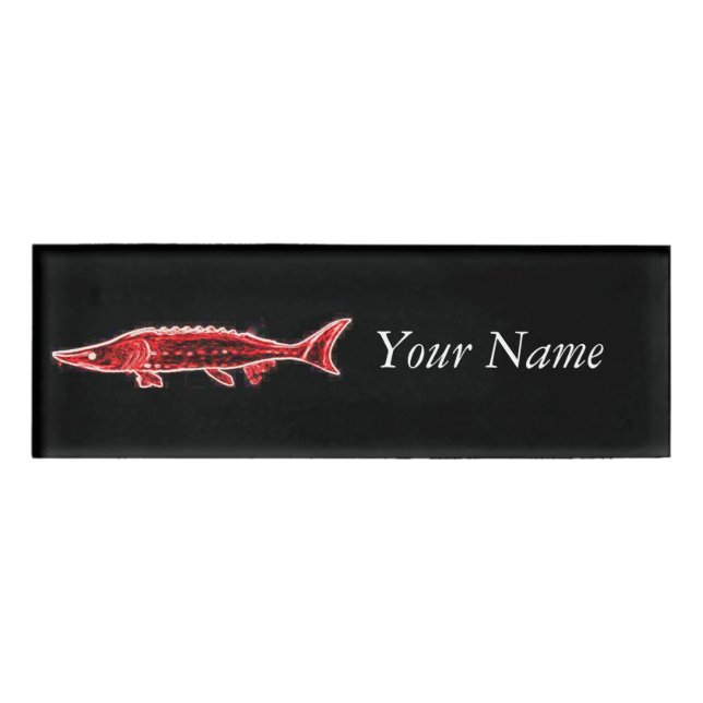 Badge D'identification esturgeon sous-marin nage Thunder_Cove (Devant)