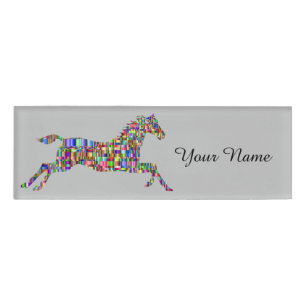 Badge D'identification Étiquette colorée de nom d'école d'équitation