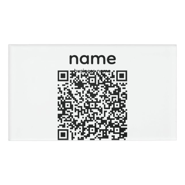 Badge D'identification Étiquette de nom avec code QR (Devant)