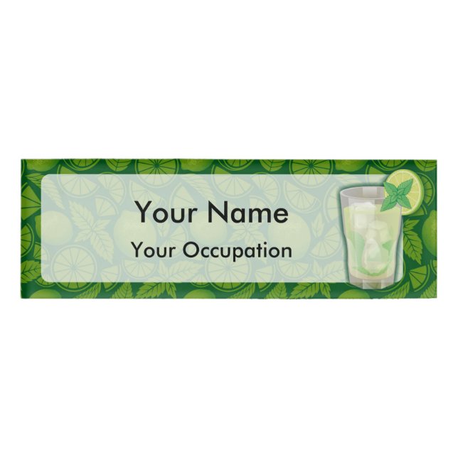 Badge D'identification étiquette de nom de cocktail Mojito (Devant)