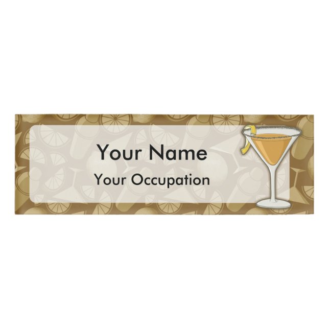 Badge D'identification étiquette de nom de cocktail Sidecar (Devant)