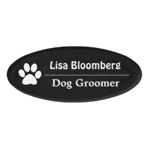 Badge D'identification Étiquette de nom de Groomer de chien personnalis