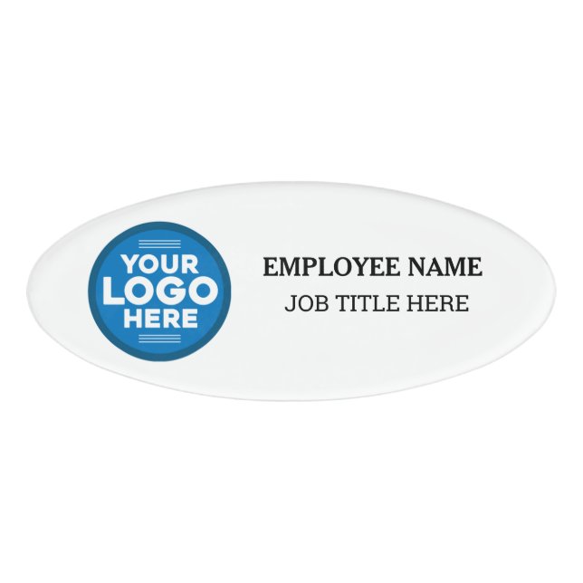 Badge D'identification Étiquette de nom d'employé avec logo d'entreprise  (Devant)