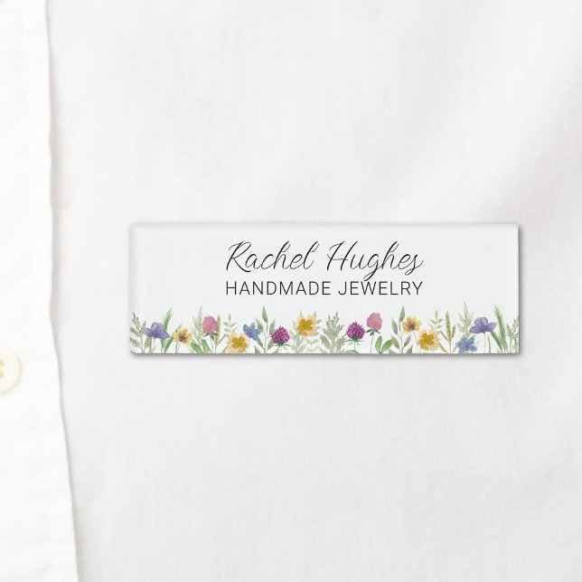 Badge D'identification Étiquette de nom floral de bijoutier (Créateur téléchargé)