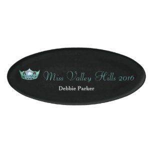 Badge D'identification Étiquette de nom personnalisé ovale Miss America S
