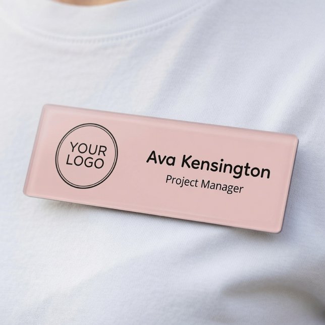 Badge D'identification Étiquette nominative avec logo personnalisé | Nom  (Créateur téléchargé)