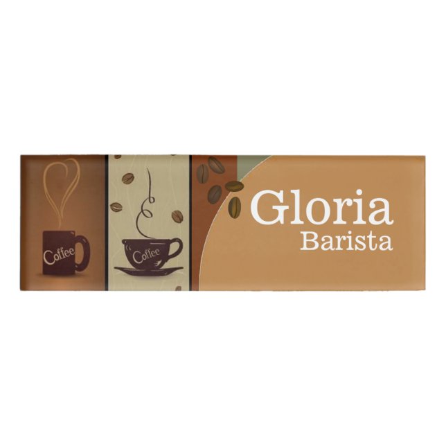 Badge D'identification Étiquette nommée de café (Devant)