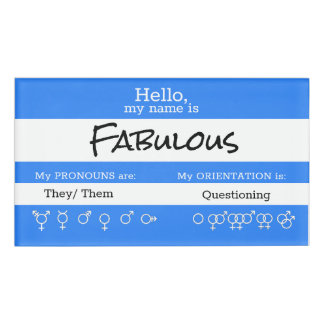 Badge D'identification Étiquette nommée de pronom