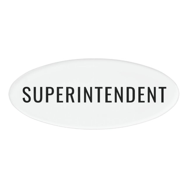 Badge D'identification Étiquette personnalisée de nom de surintendant Bad (Devant)