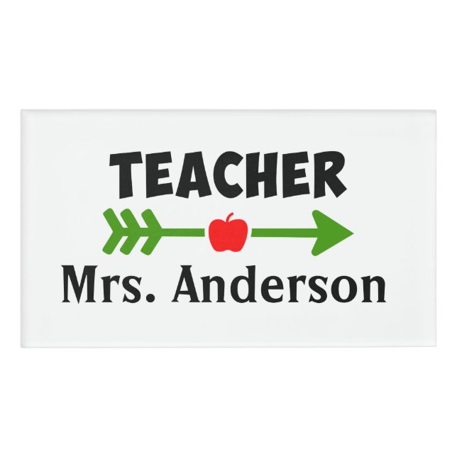 Badge D'identification Étiquette personnalisée pour enseignant (Devant)
