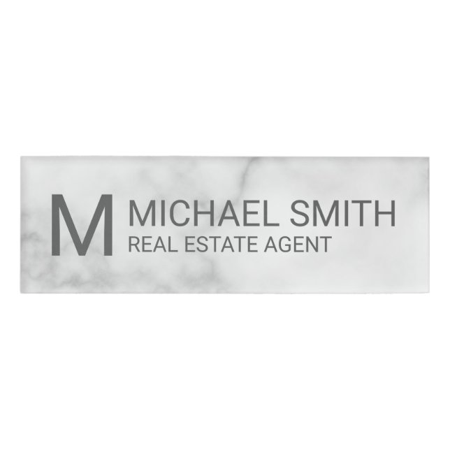 Badge D'identification Étiquette professionnelle personnalisée Monogramme (Devant)