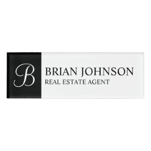 Badge D'identification Étiquette professionnelle personnalisée Monogramme