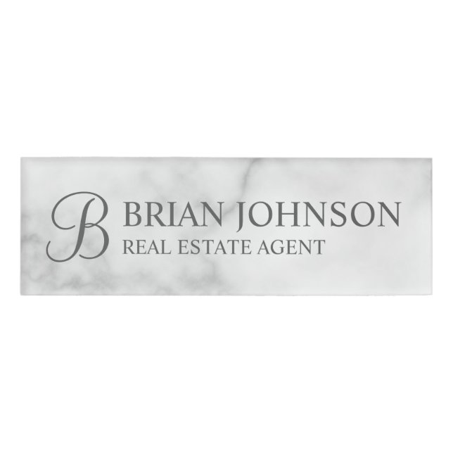 Badge D'identification Étiquette professionnelle personnalisée Monogramme (Devant)