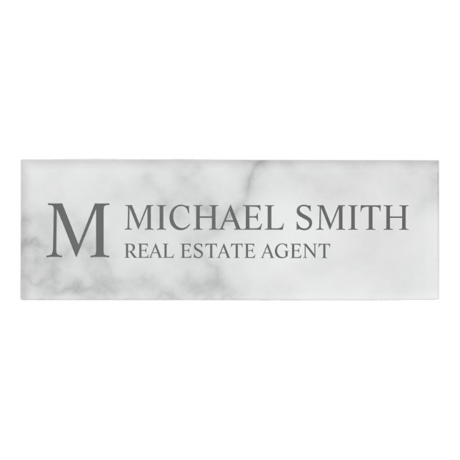 Badge D'identification Étiquette professionnelle personnalisée Monogramme (Devant)