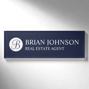 Badge D'identification Étiquette professionnelle personnalisée Monogramme