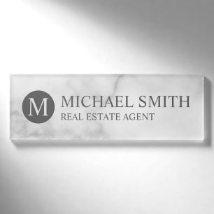 Badge D'identification Étiquette professionnelle personnalisée Monogramme