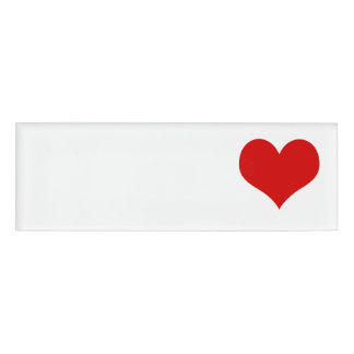 Badge D'identification Étiquette rouge de nom de coeur