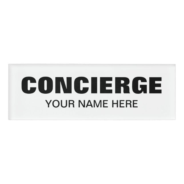 Badge D'identification Étiquettes nominatives magnétiques pour concierge  (Devant)