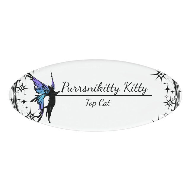 Badge D'identification Étoile du Chat Cosmique (Devant)