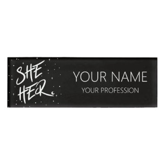 Badge D'identification Étoiles Elle Ses Pronounes