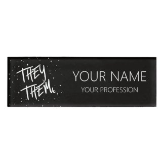 Badge D'identification Etoiles Ils Pronounounes