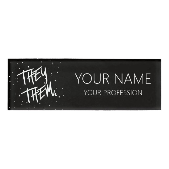 Badge D'identification Etoiles Ils Pronounounes (Devant)