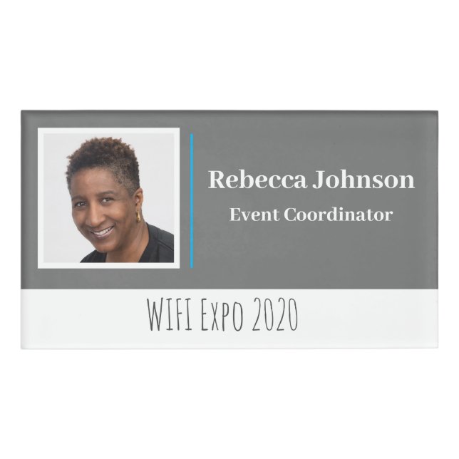 Badge D'identification Événement magnétique réutilisable personnalisé (Devant)