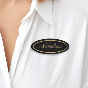 Badge D'identification Faux Gold personnalisé Élégant cadre classique Tit