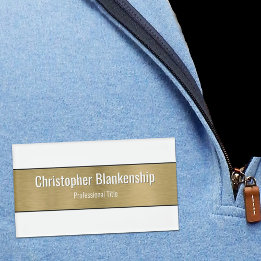 Badge D'identification Faux Metallic Professional Brossé Gold Texte noir