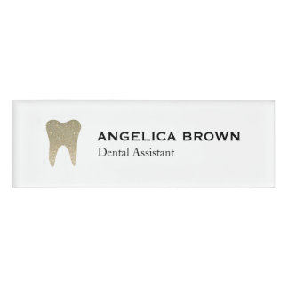 Badge D'identification Faux Parties scintillant Dental Assistant Nom Bali