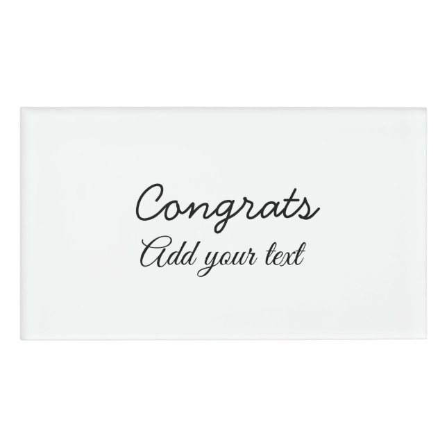 Badge D'identification Félicitations simples et minimales rajoutez votre  (Devant)