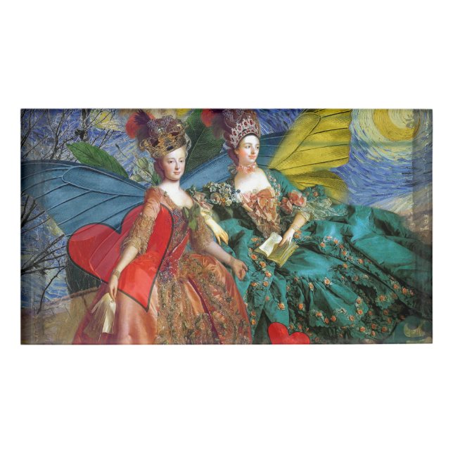 Badge D'identification Femme Papillon Capricieuse Gémeaux Gothique Classi (Devant)