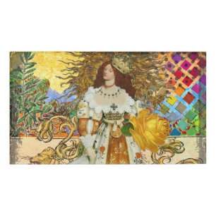 Badge D'identification Femme Vintage Soleil Doré : Art Collage Zodiaque L