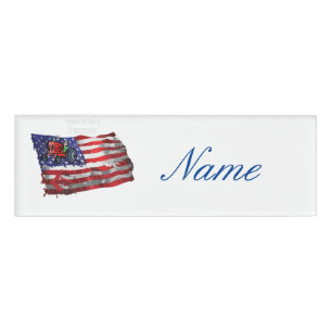 Badge D'identification Fier drapeau paysan patriotique Thunder_Cove