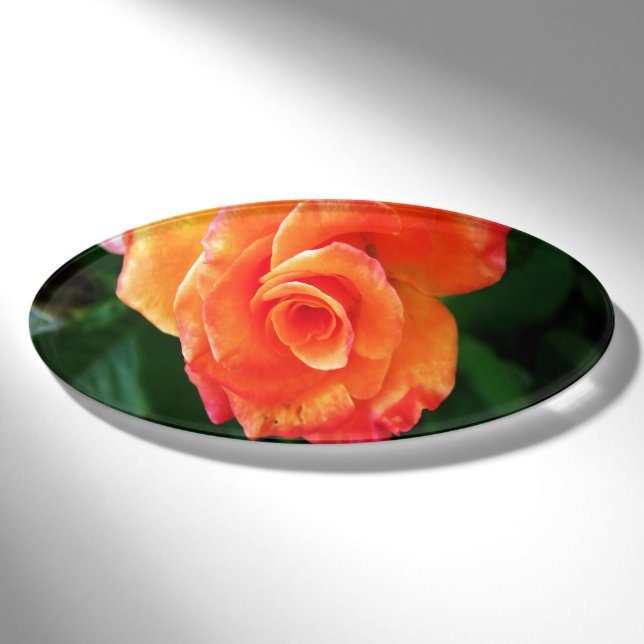 Badge D'identification Fleur de rose orange (Devant)