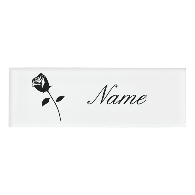 Badge D'identification Fleur de Saint-Valentin noire Thunder_Cove (Devant)