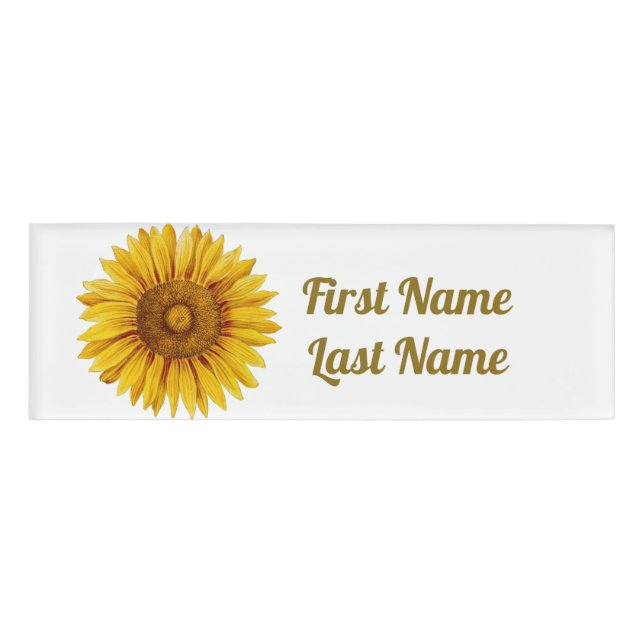 Badge D'identification Fleur de tournesol Vintage (Devant)