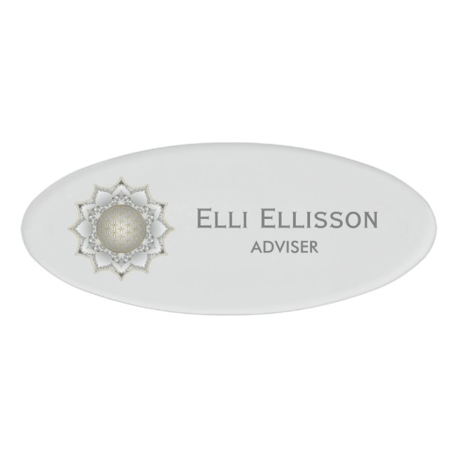 Badge D'identification Fleur De Vie - Blossoms Mandala 1 (Devant)