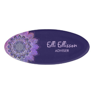 Badge D'identification Fleur de vie - Style Vintage Galaxy Espace 1