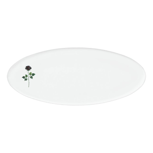 Badge D'identification Fleur rose noire (Devant)