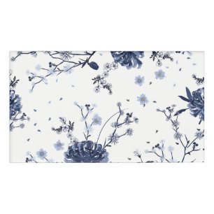 Badge D'identification Fleurs bleues