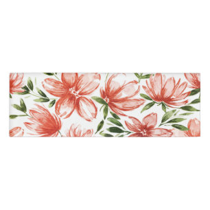 Badge D'identification Fleurs d'aquarelle rouge