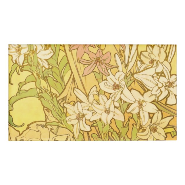Badge D'identification Fleurs de lys Art nouveau d'Alphonse Mucha (Devant)