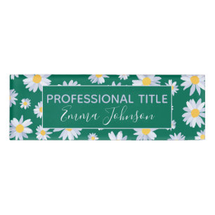 Badge D'identification Fleurs marguerites blanches de classe design botan