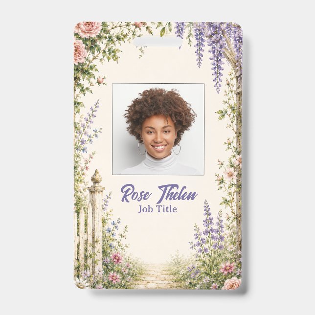 Badge d'identification floral personnalisé pour ja (Avant)