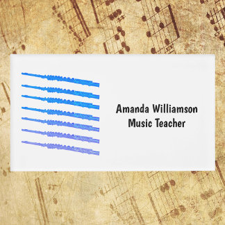 Badge D'identification Flute arc-en-ciel bleu Personnaliser