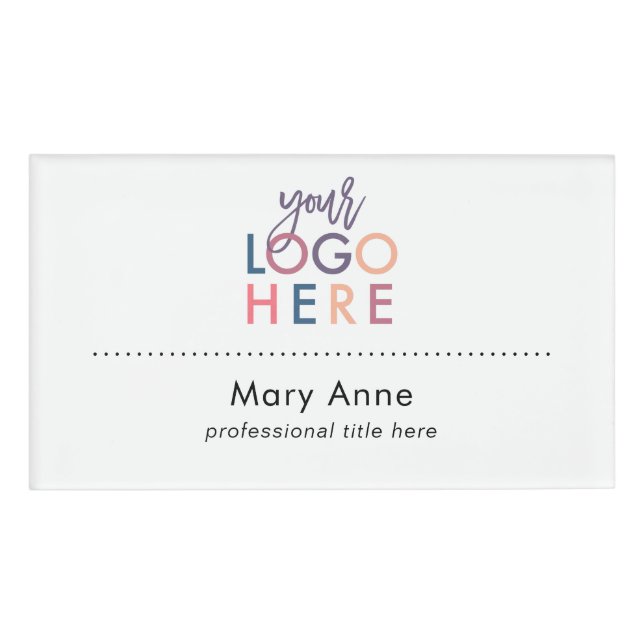 Badge D'identification Fonction professionnelle de logo simple moderne (Devant)